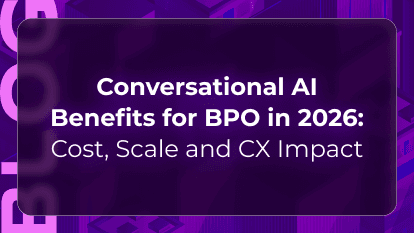 Conversational AI for BPO blog by Orvera showing cost reduction, 24/7 support, QA visibility, and scalable service delivery.