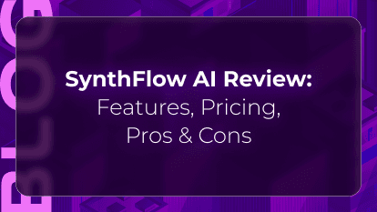 Orvera blog thumbnail for a SynthFlow AI review covering conversational AI features, pricing, pros, cons, and enterprise voice automation capabilities.
